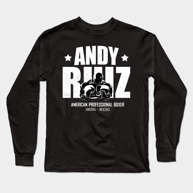 boxer andy ruiz Long Sleeve T-Shirt by Retro Project